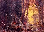 Albert Bierstadt Moose Hunters' Camp, Nova Scotia oil on canvas